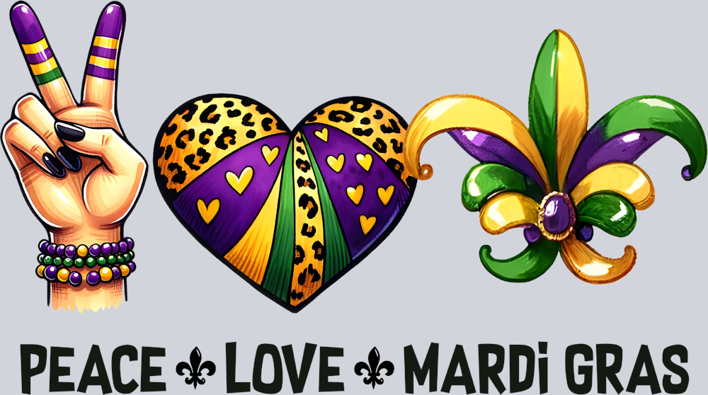 Peace Love Mardi Gras Black 1 - STK04762