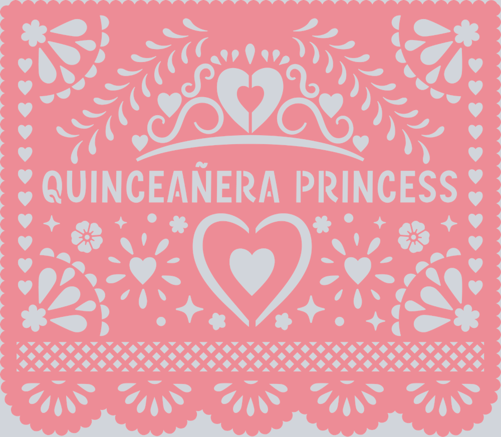 Papel Picado Quinceaera Princess 2 - STK06922
