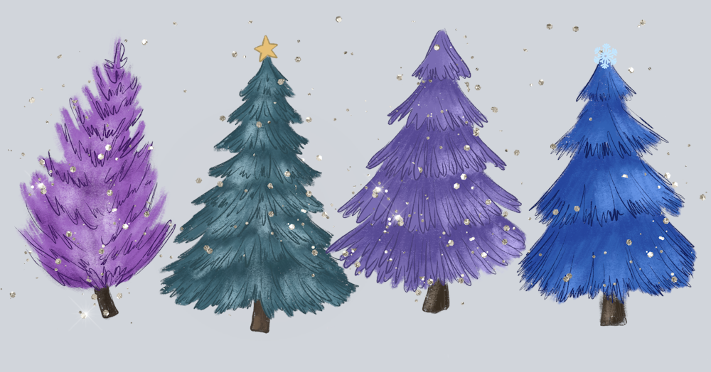 Purple Blue Pine Trees - STK05107