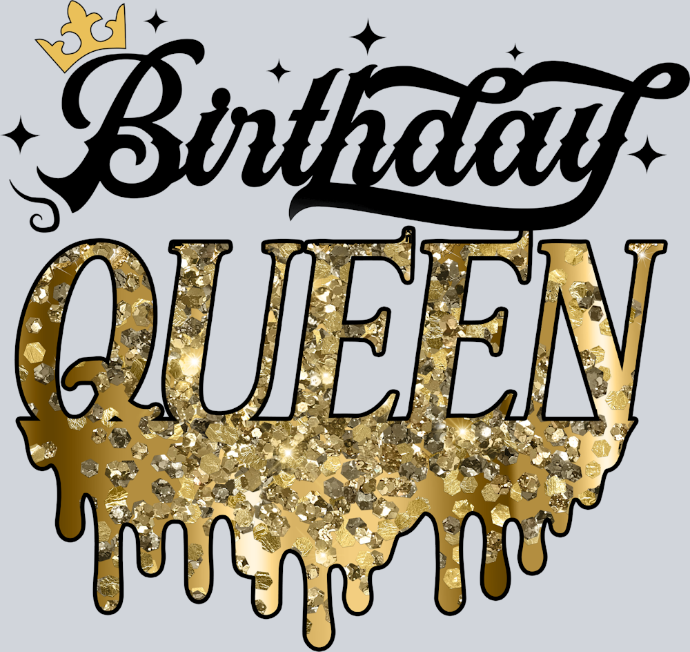 Birthday Queen Faux Glitter - STK00570