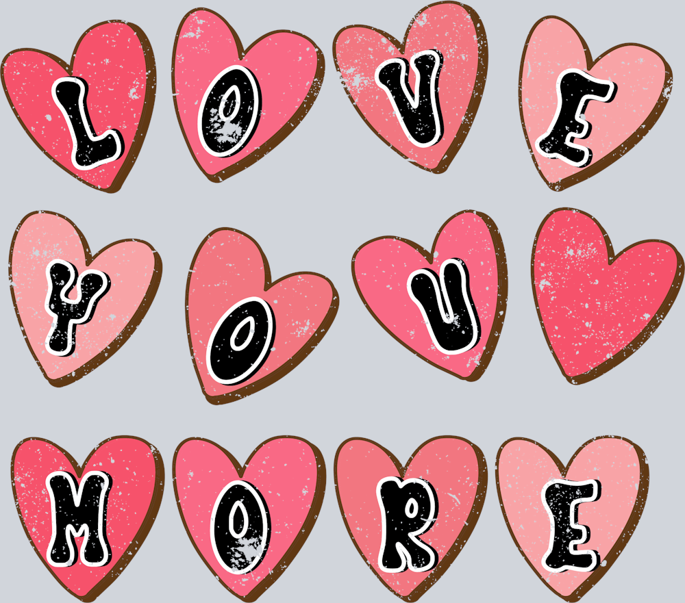 Love You More Heart Letters - STK03815