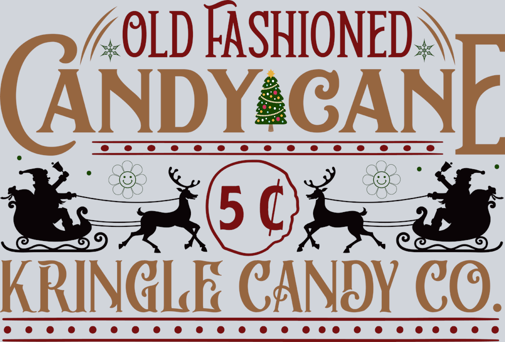 Vintage Old Fashioned Candy Cane Kringle Candy Co - STK06329