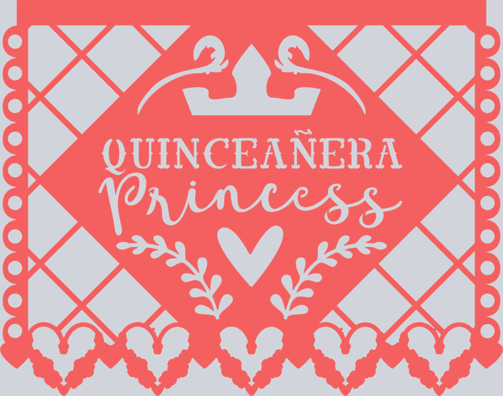 Papel Picado Quinceaera Princess 3 - STK06923