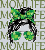 Mom Life Messy Bun Lucky Shamrock - STK04318