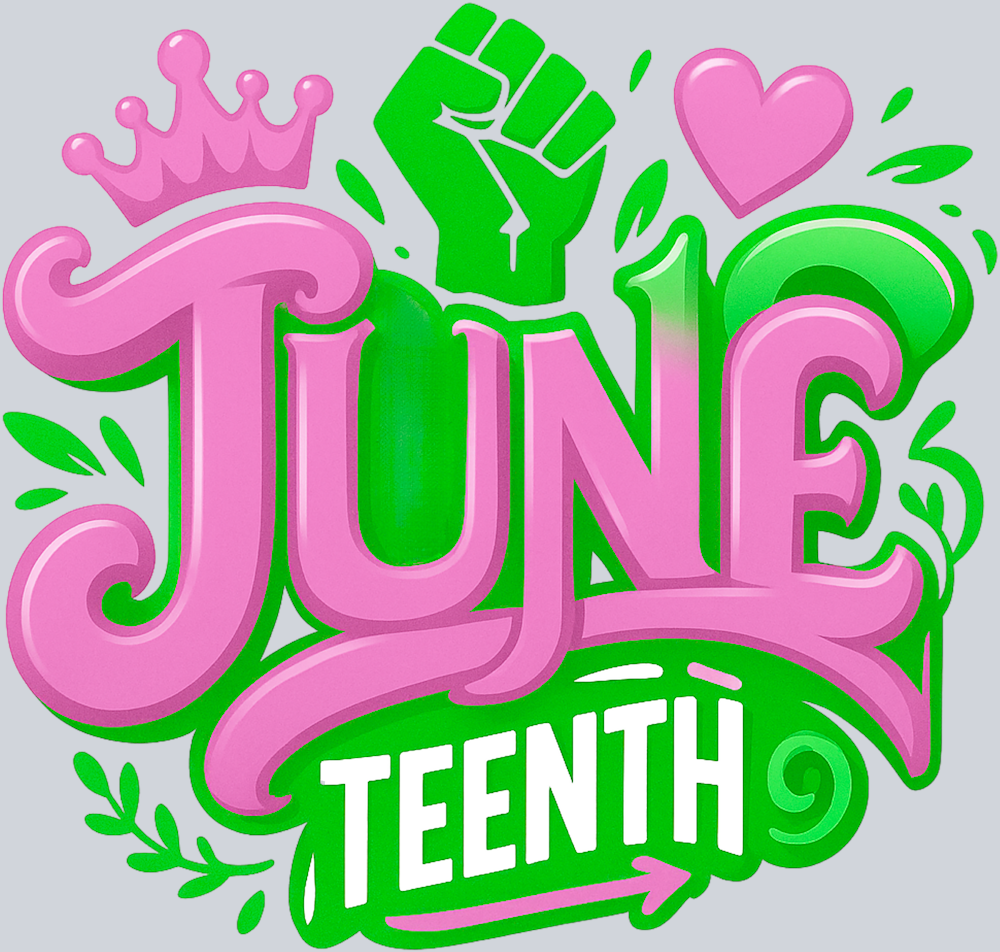 Juneteenth Graffiti Airbrush Pink And Green - STK03392