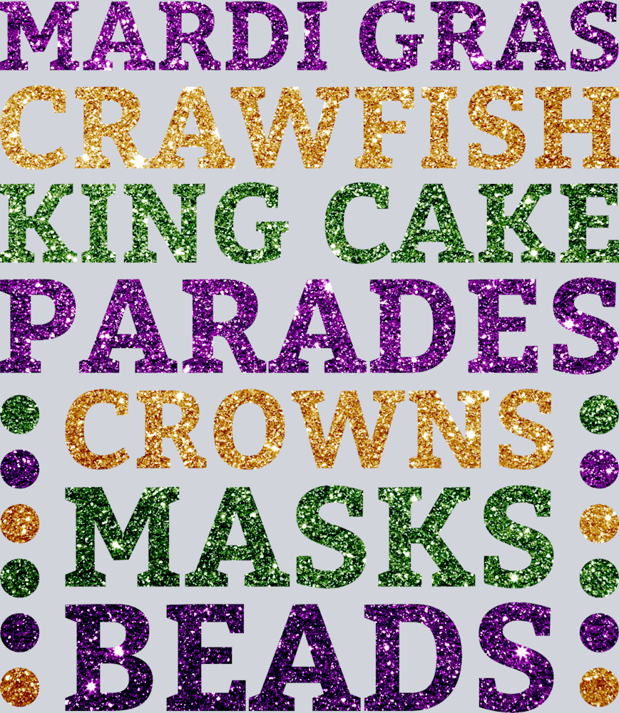 Mardi Gras Crawfish King Cake Parades Crowns Masks Beads - STK04031