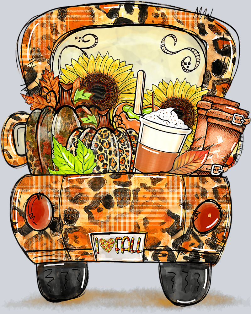 I Love Fall Autumn Truck - STK02960