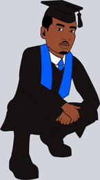 Black Man Graduation Short - STK00869