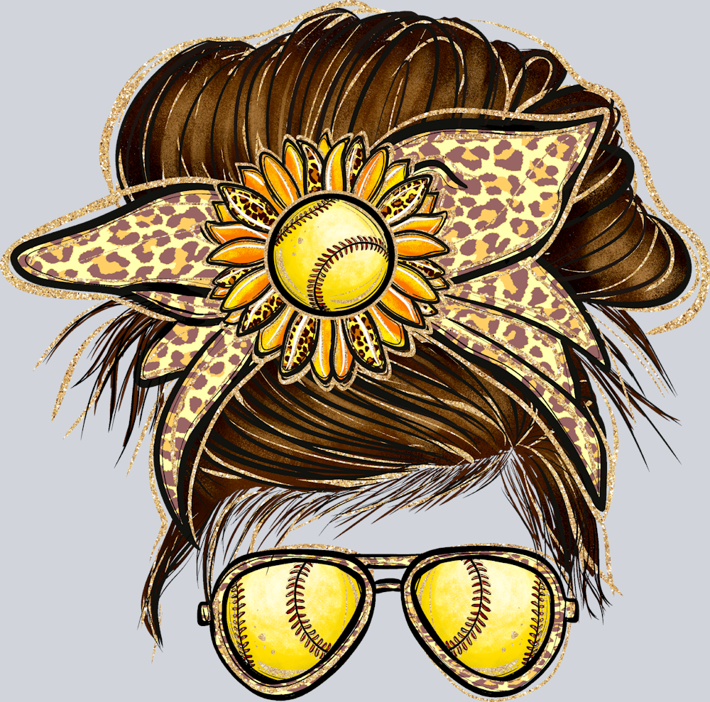 Softball Mama Messy Bun - STK07356
