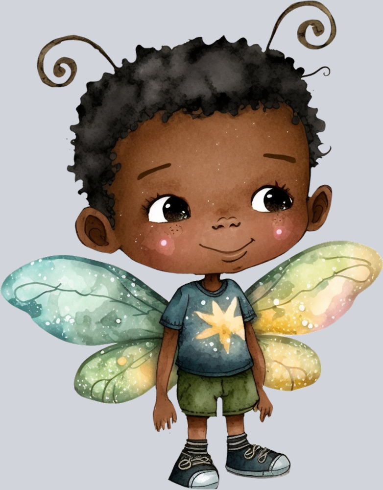 Black Fairy Boy Tshirt And Sneakers - STK00602