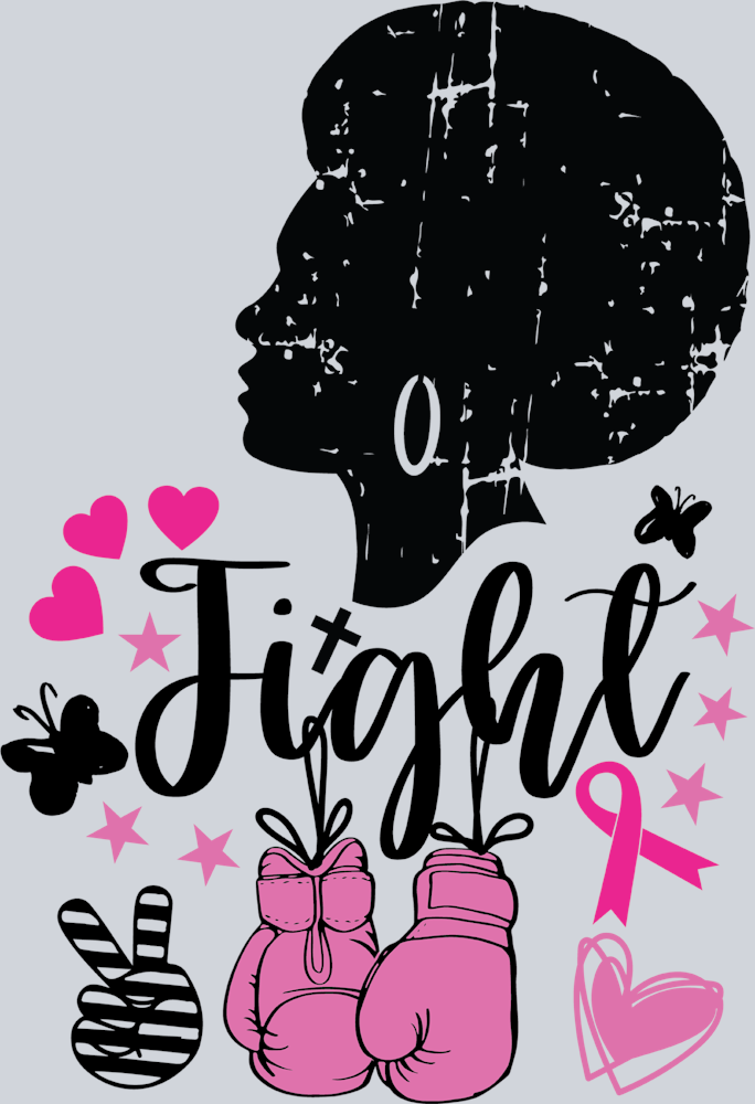 Breast Cancer Awareness Fight 2 Black - STK01126
