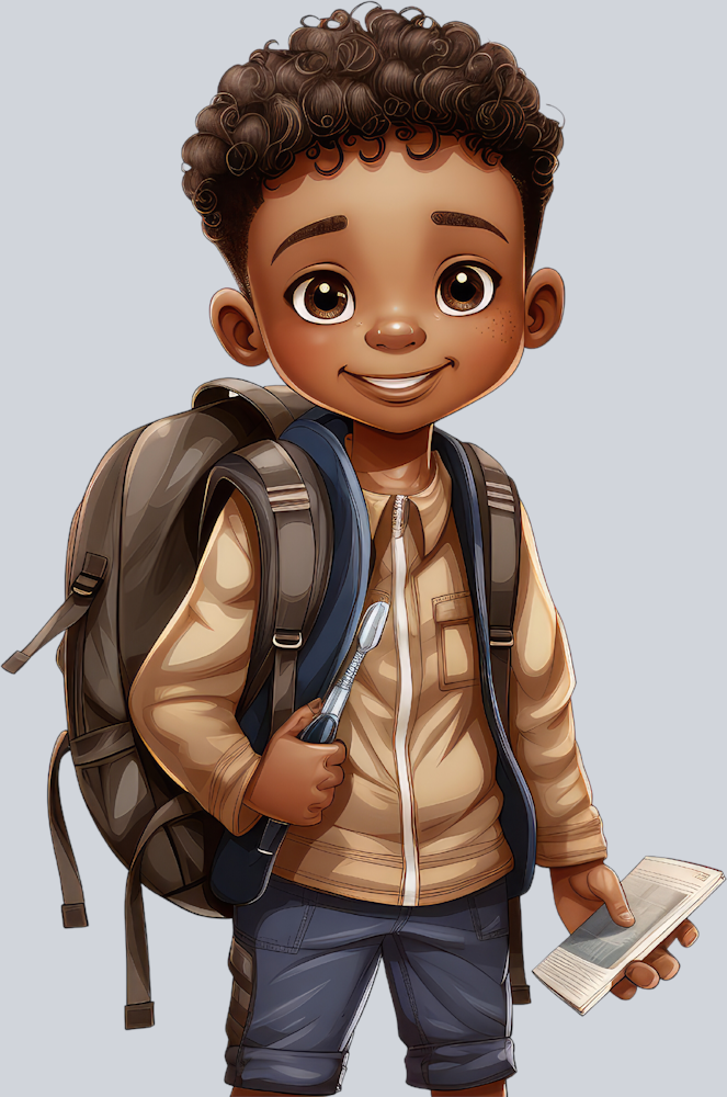 Cute Black Boy Back To School 11 - STK01531