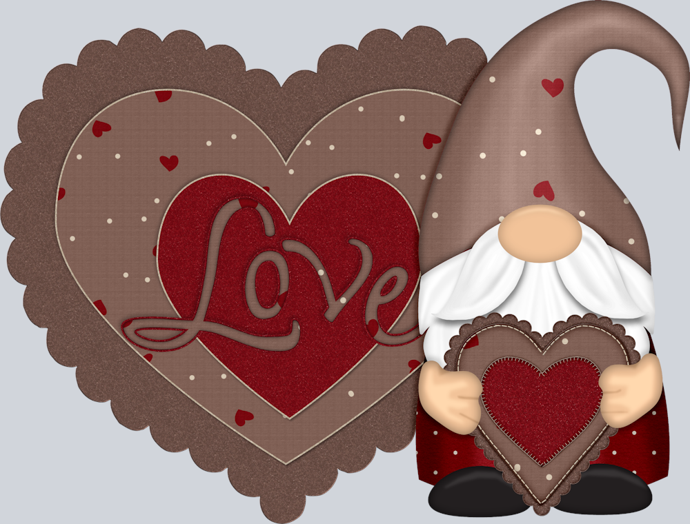 Gnome Love Scallop Heart - STK02306