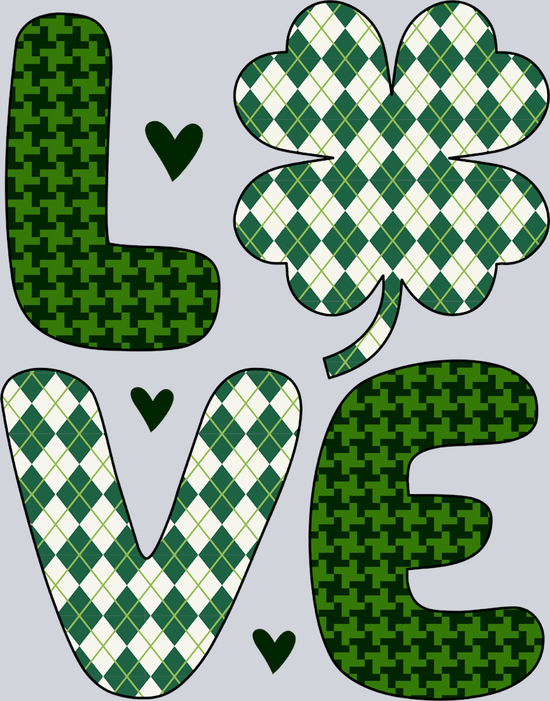 Lucky Love Green Houndstooth - STK03869