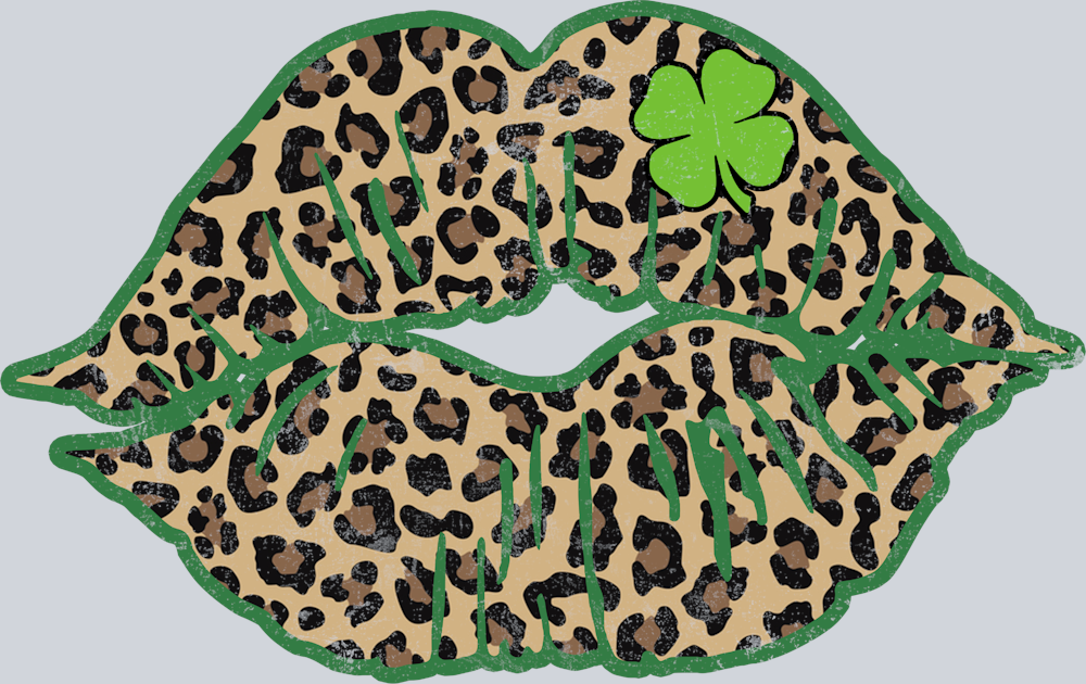 Leopard Shamrock Lips - STK03556