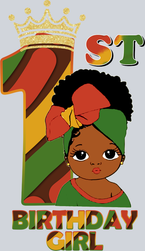 1st Birthday Little Black Girl Crown - STK00005