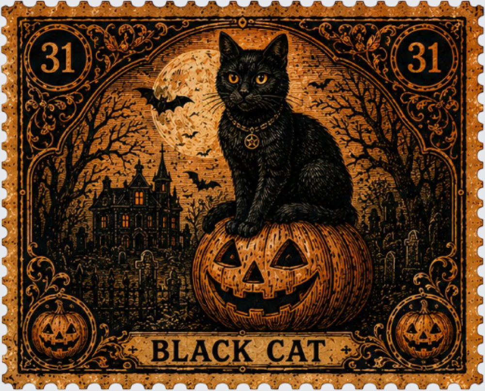 Black Cat Stamp 2 - STK07962