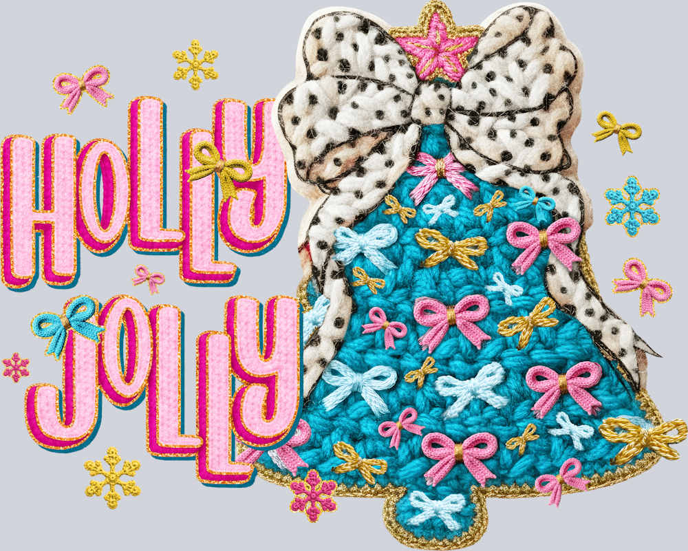 Faux Yarn Holly Jolly Christmas - STK07498