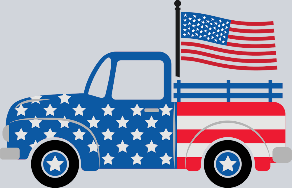 American Flag Truck - STK00218