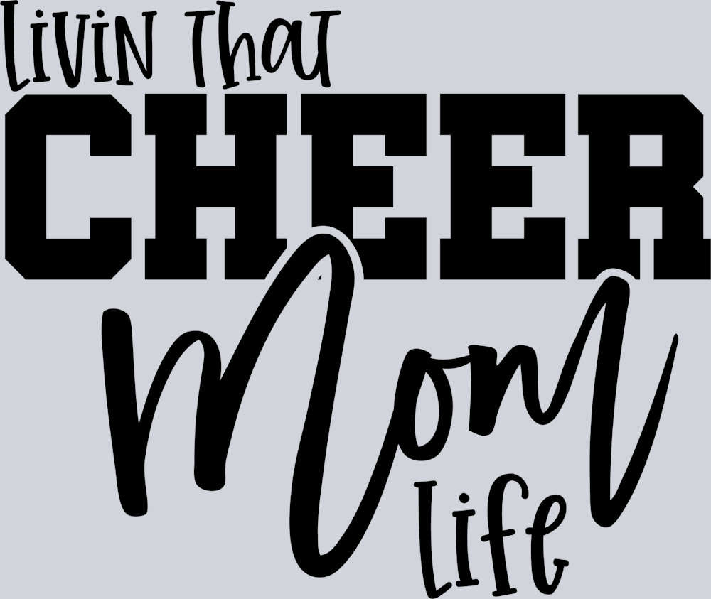 Livin That Cheer Mom Life Black - STK03653