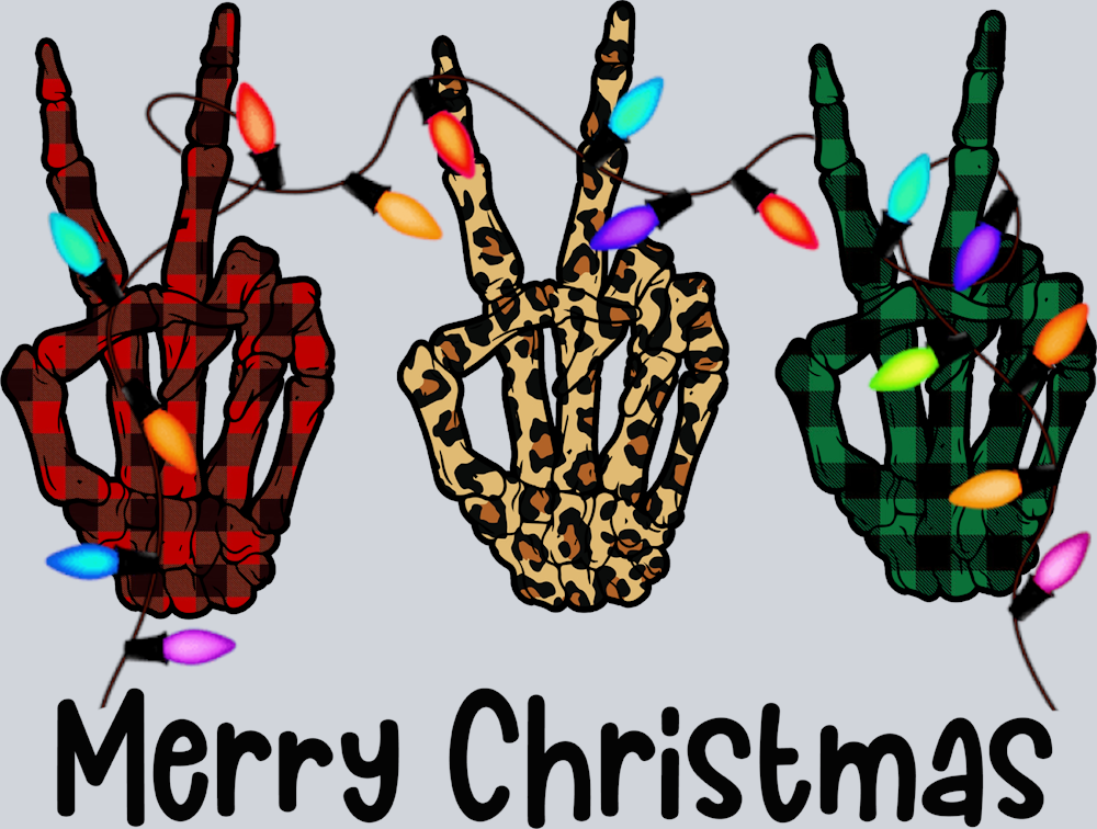 Merry Christmas Peace Skeleton - STK04244