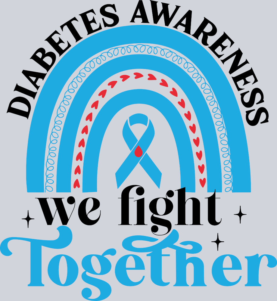 Diabetes We Fight Together Rainbow - STK01641