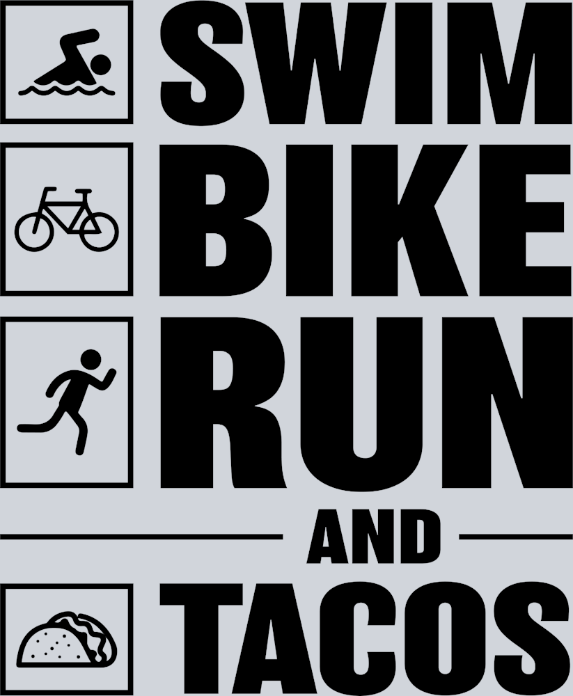 Sports Swim Bike Run Tacos Black - STK05744