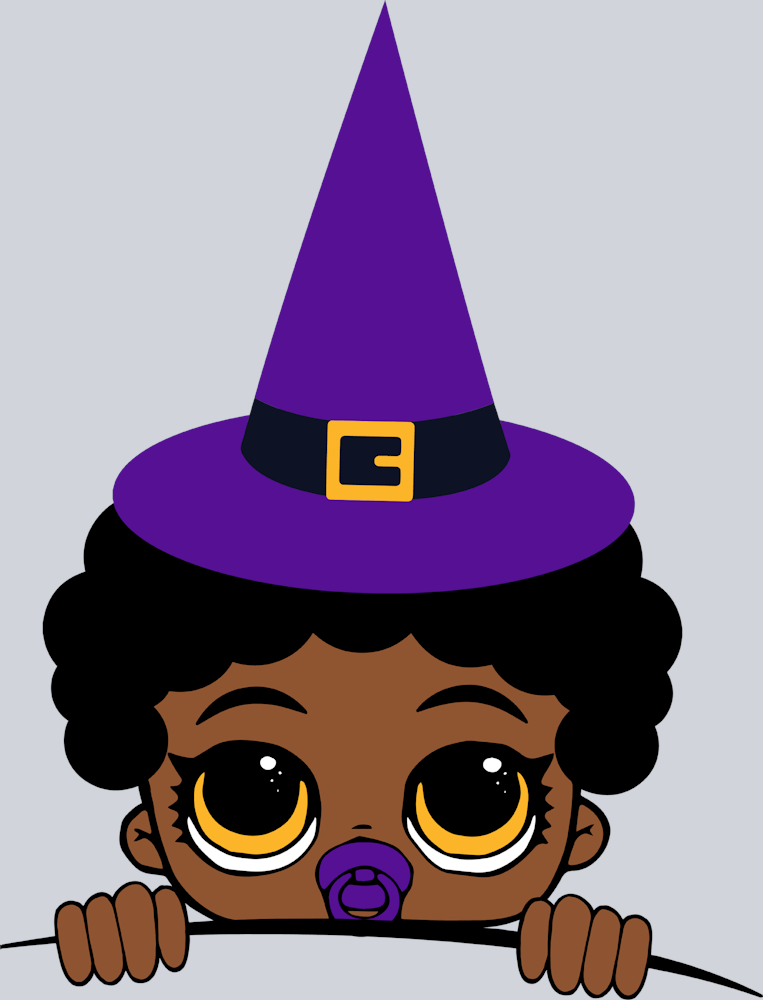 Halloween Afro Baby Boy Peeking - STK02449