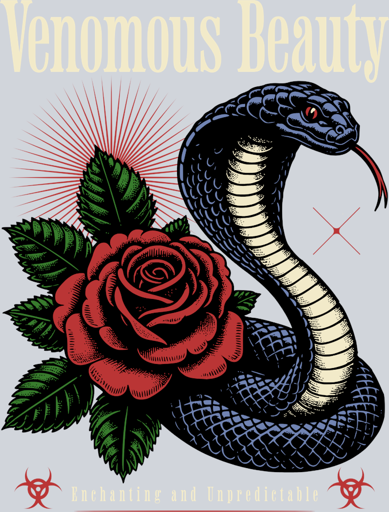 Snake Cobra Rose Flower Decoration - STK05565