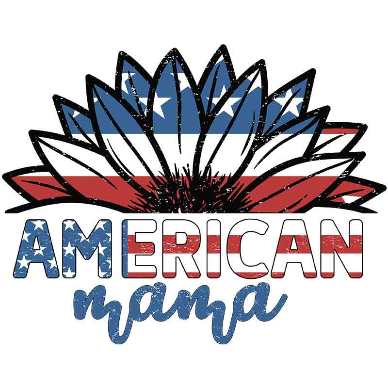 American Mama Half Sunflower (DTF Transfer)