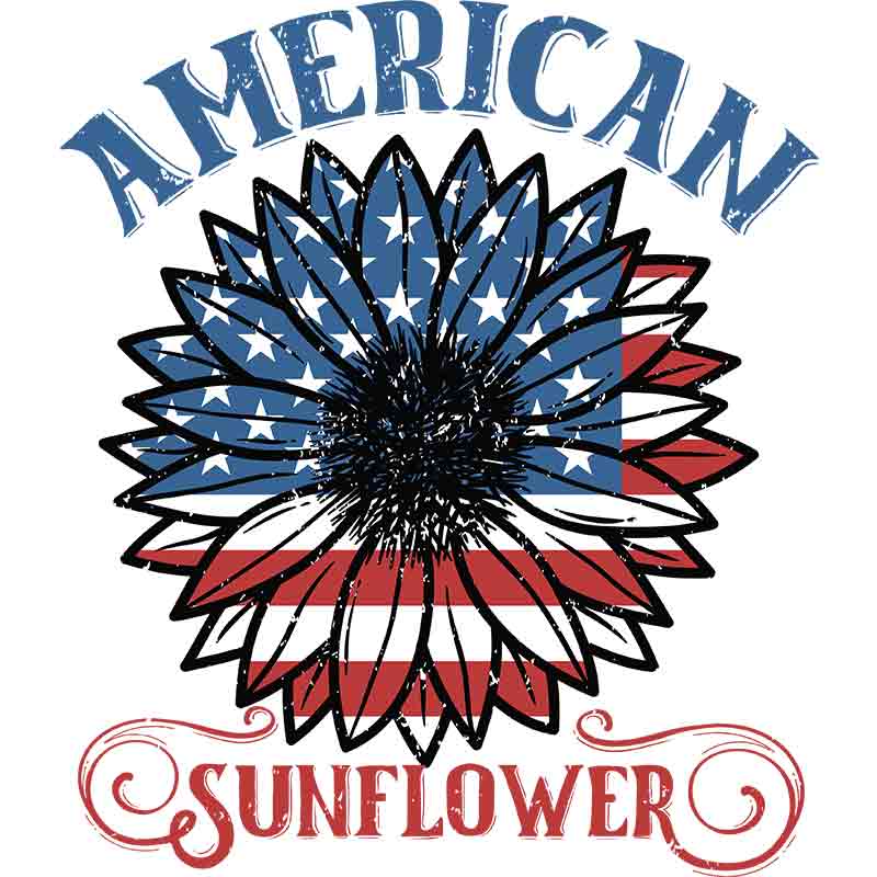 American Sunflower Flag (DTF Transfer)