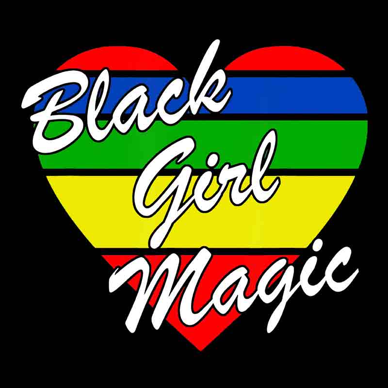 Black Girl Magic Heart (DTF Transfer)