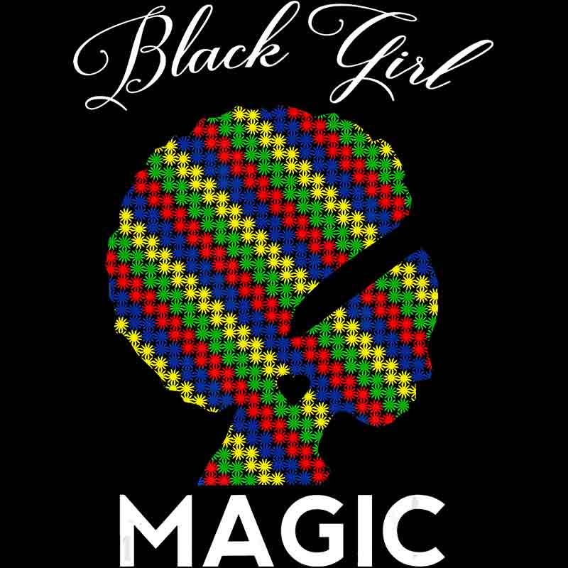 Black Girl Magic Stripes Afro (DTF Transfer)