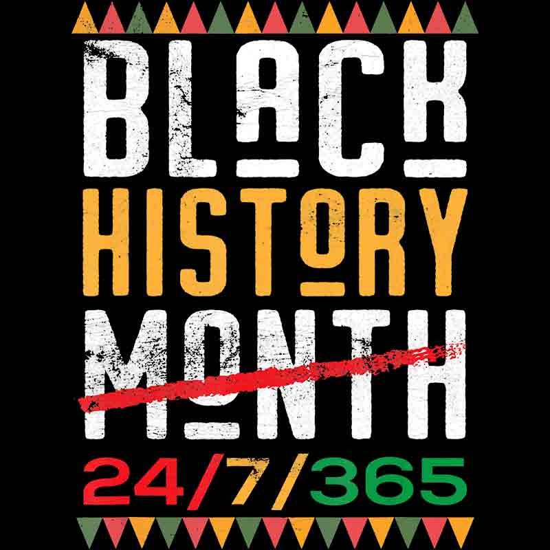 Black History Month 24/7/365 Distressed (DTF Transfer)