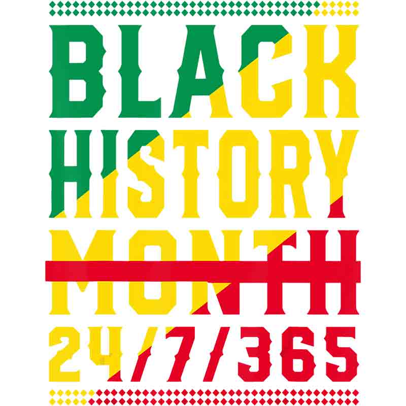 Black History Month 24/7/365 Angle Stripes (DTF Transfer)