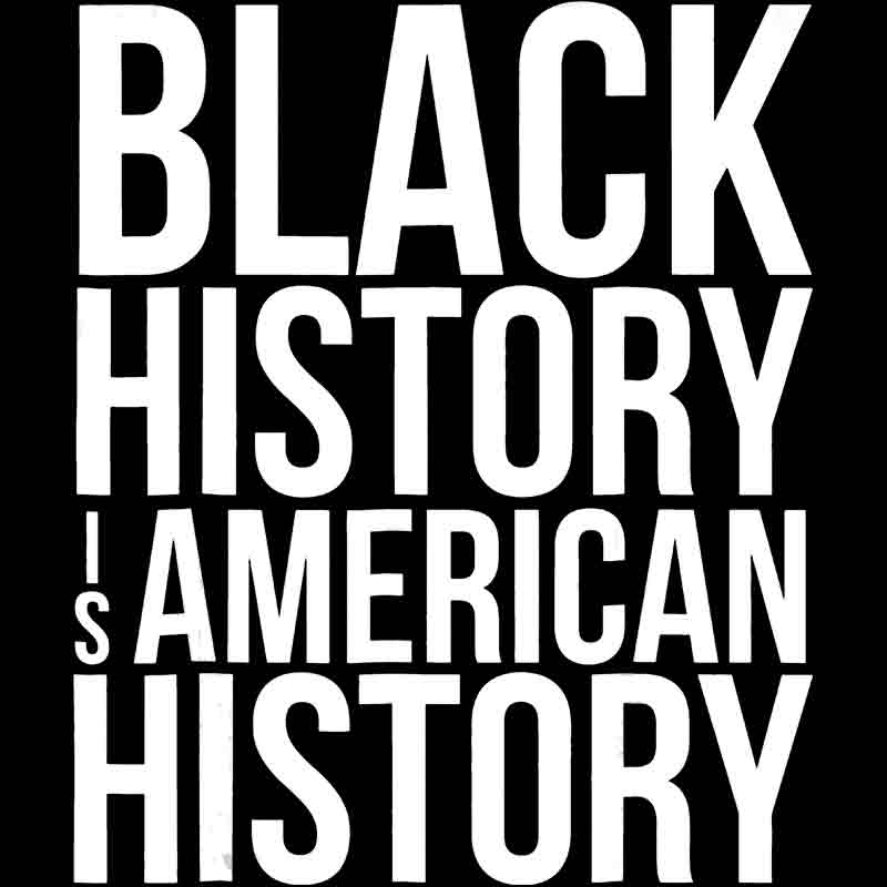 Black History Is American History White Letters Stacked (DTF Transfer)