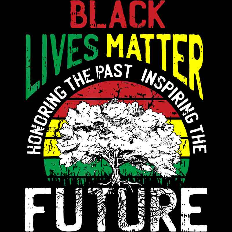 Black Lives Matter Red Yellow Green Stripe Tree (DTF Transfer)