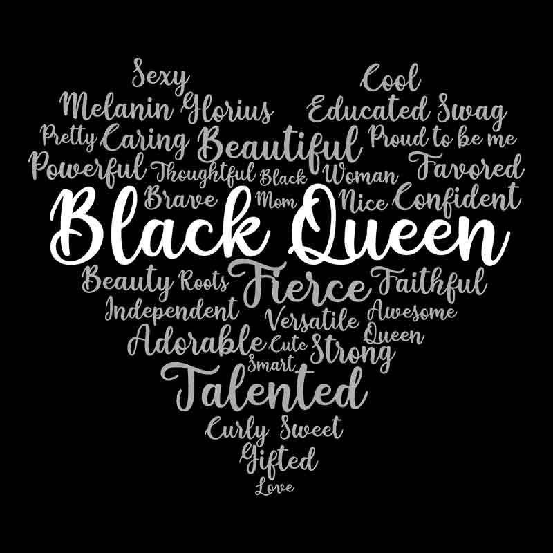 Black Queen Heart  (DTF Transfer)