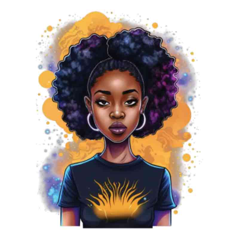 Black Woman Color Explosion (DTF Transfer)