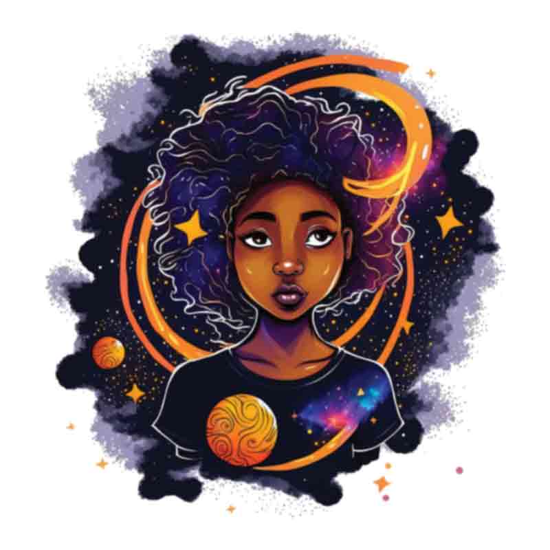 Black Woman Universe Surrounds (DTF Transfer)