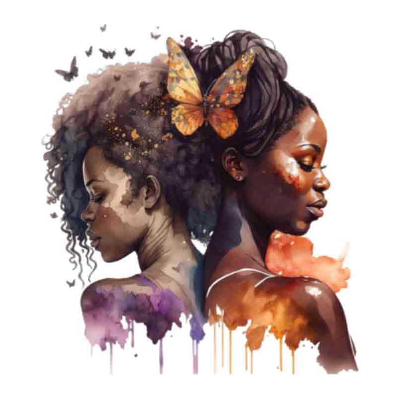 Black Women and Butterfly (DTF Transfer)
