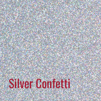 20" Silver Confetti Siser Glitter Heat Transfer Vinyl (HTV)