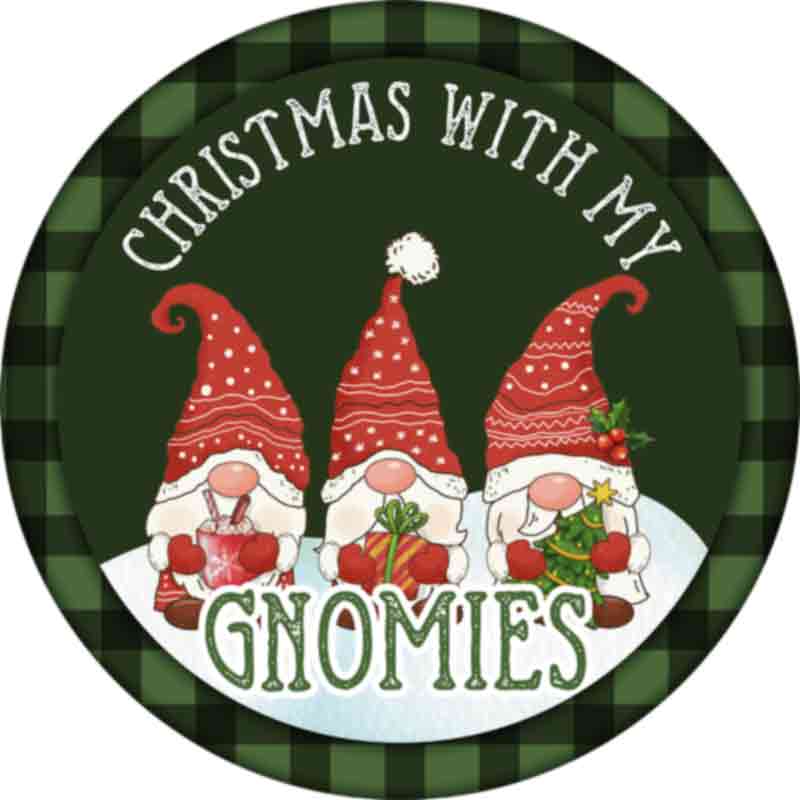 Christmas With My Gnomies Green Plaid (DTF Transfer)
