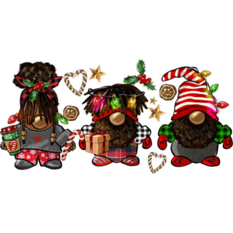 Christmas Afro Gnomes (DTF Transfer)