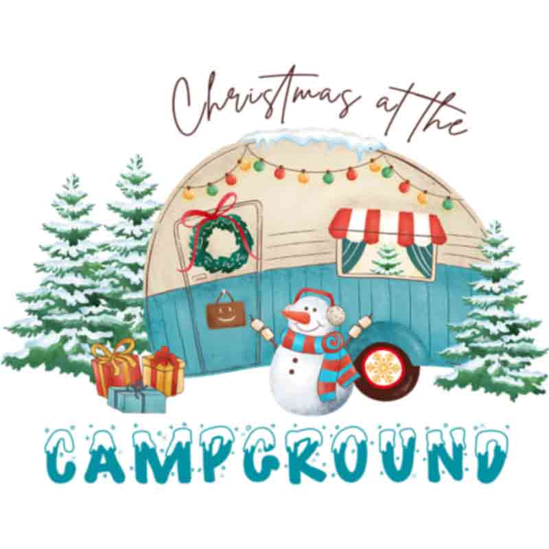 Christmas Campground Trailer (DTF Transfer)
