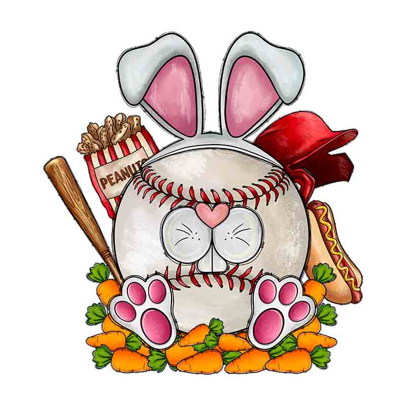 Easter Softball Bunny (DTF Transfer)