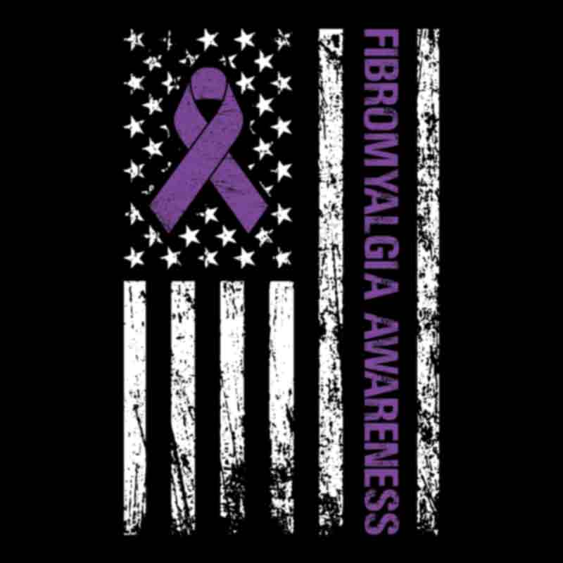 Fibromyalgia-Awareness Ribbons Flag White (DTF Transfer)