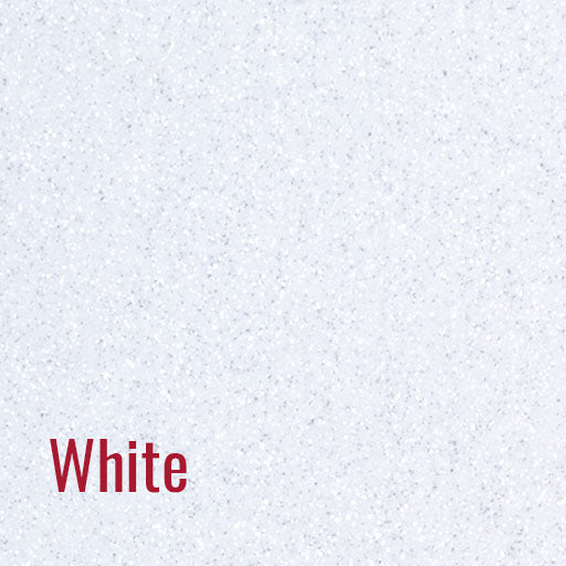 12" White Siser Glitter Heat Transfer Vinyl (HTV)