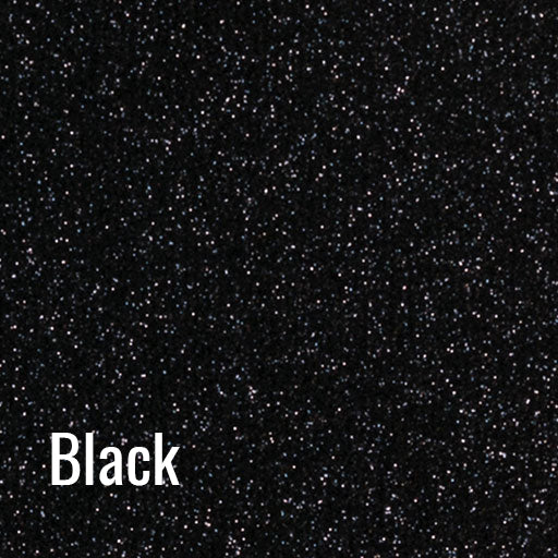 Black Siser Glitter Heat Transfer Vinyl (HTV) (Bulk Rolls)