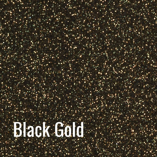 12" Black Gold Siser Glitter Heat Transfer Vinyl (HTV)